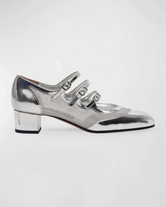 Kinight Metallic Buckle-Trio Ballerina Pumps